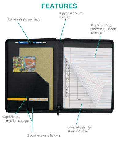 Windsor Impressions Zippered Padfolio