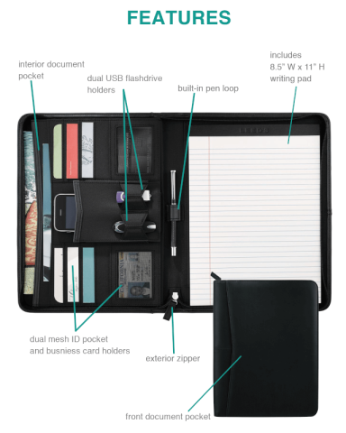 Zippered Padfolio by Pedova™
