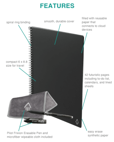 Fusion Executive Notebook Set by Rocketbook with FriXion Erasable Pen by Pilot®