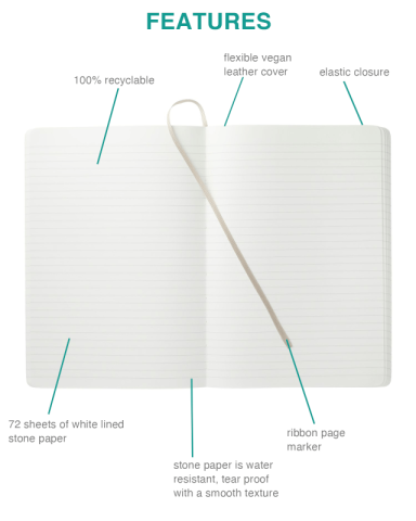5.5 x 8.5 inch Karst Stone Soft Bound Notebook