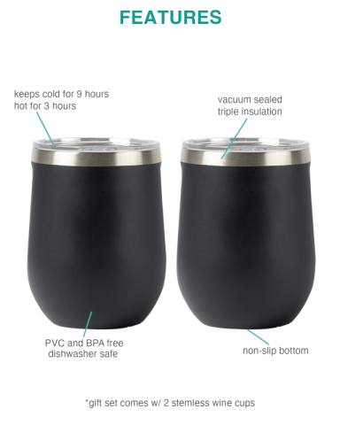 12 oz. Stemless Wine Cup Gift Set by CORKCICLE®