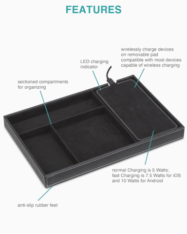 Truman Wireless Charging Accessory Tray