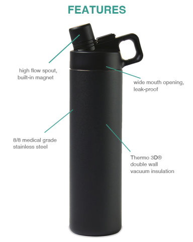 20 oz. Vacuum Insulated Wide Mouth Hatchback Chug Lid Bottle by MiiR®