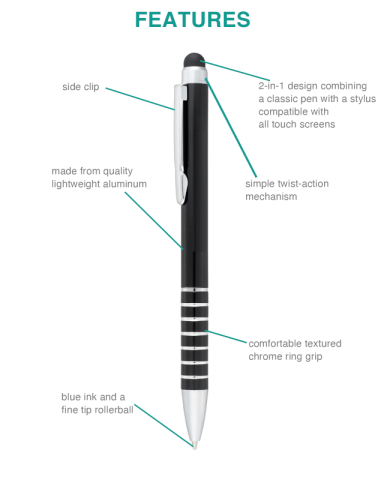 Preston Dual Ballpoint Stylus