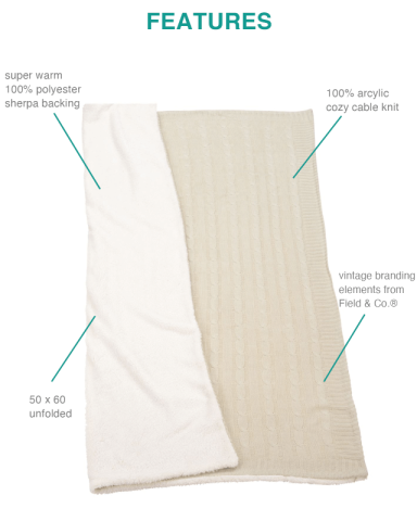 Cable Knit Sherpa Blanket by Field & Co.®