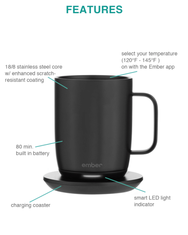 14 oz. Smart Temperature-Control Mug 2 by ember®
