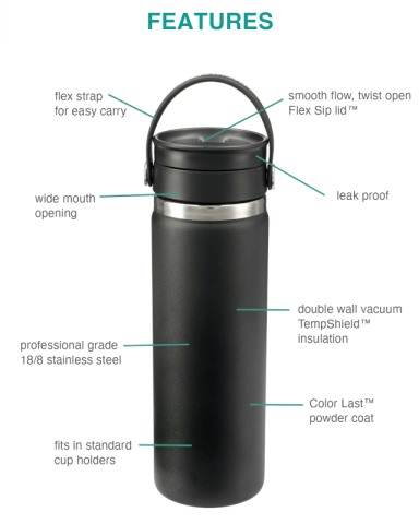 20 oz. Wide Mouth with Flex Sip Lid by Hydro Flask®