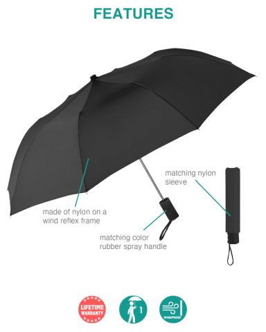 42 Inch Arc The Revolution Solid Umbrella by Peerless®