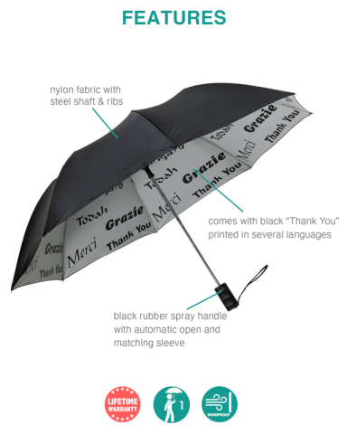 48 Inch Arc Thank You Umbrella by Peerless®
