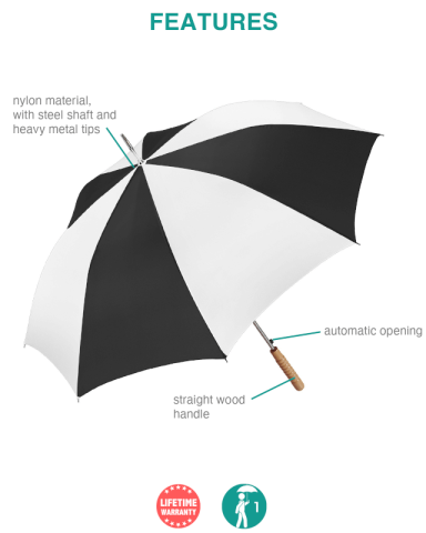 48 Inch Arc The Stick Umbrella by Peerless®