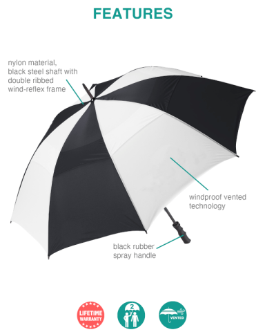 60 Inch Arc The Bogey Umbrella by Peerless®