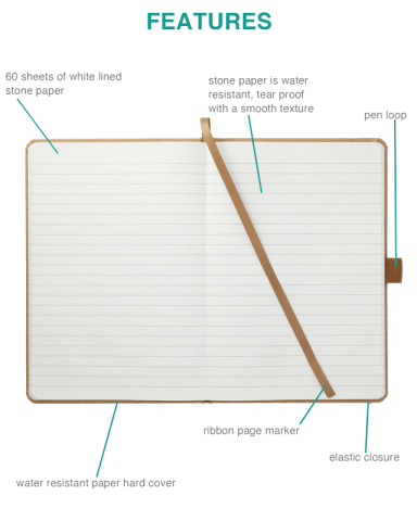 5.5 x 8.5 inch Washable Kraft Stone Bound by JournalBook®