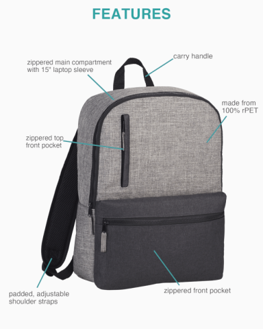 15 inch Reclaim Recycled Computer Backpack