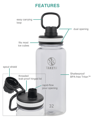 32 oz. Tritan Water Bottle w/ Spout Lid by Takeya®