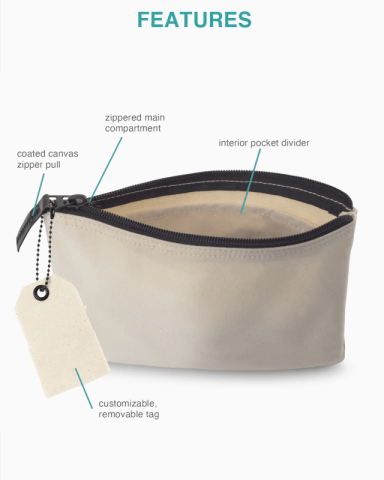 Avery Cotton Zippered Pouch