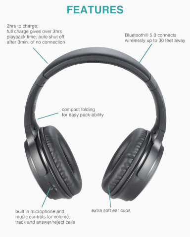 Light Up Logo Bluetooth® Headphones