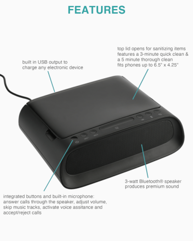 Desktop UV Sanitizer and Bluetooth® Speaker