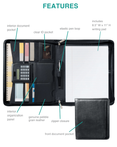 Manhattan Zippered Padfolio