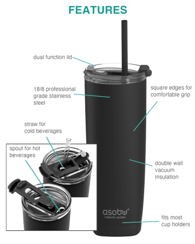 20 oz. Stainless Insulated Aqualina Tumbler by Asobu®