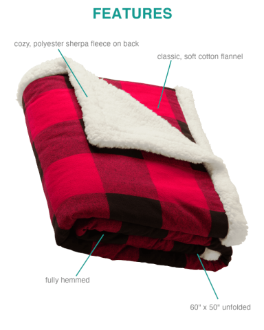 Flannel Sherpa Blanket by Port Authority®