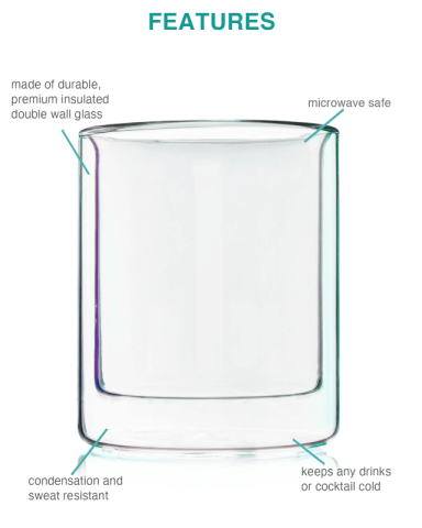 12 oz. Double Wall Iridescent Old Fashioned Glass by Asobu®