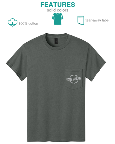 Ultra Cotton® 100% US Cotton T-Shirt with Pocket by Gildan®