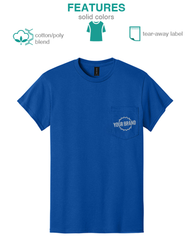 DryBlend® 50 Cotton/50 Poly Pocket T-Shirt by Gildan®