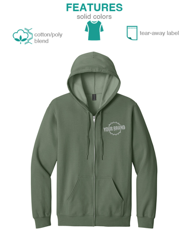 Softstyle® Midweight Fleece Full-Zip Hooded Sweatshirt by Gildan®