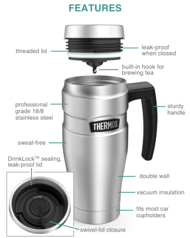 16 oz. Stainless King™ Travel Mug by Thermos®