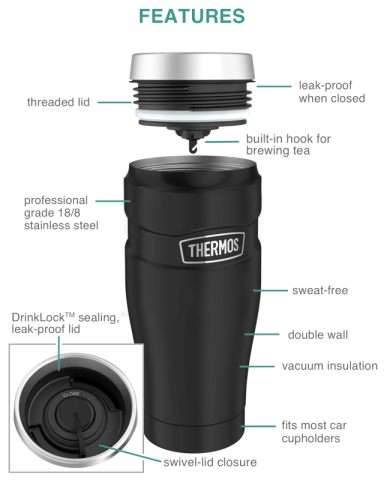 16 oz. Stainless King™ Travel Tumbler by Thermos®