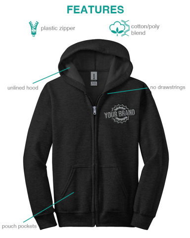 Youth Heavy Blend™ Full-Zip Hooded Sweatshirt by Gildan®