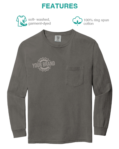 Heavyweight Ring Spun Long Sleeve Pocket Tee by Comfort Colors®