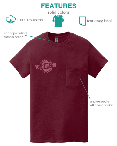 Heavy Cotton™ 100% Cotton Pocket T-Shirt by Gildan®