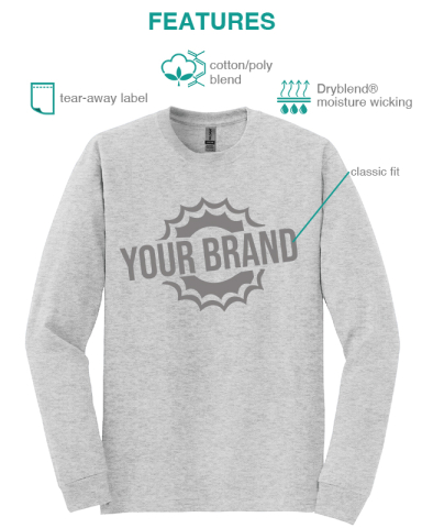 DryBlend® 50 Cotton/50 Poly Long Sleeve T-Shirt by Gildan®