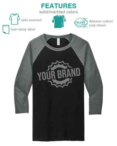 Unisex 3-Quarter-Sleeve Baseball Tee by BELLA+CANVAS®