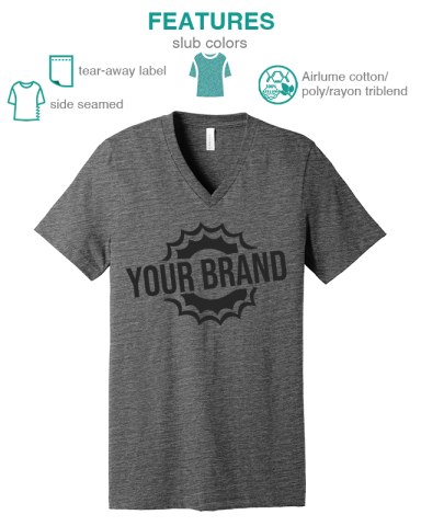 Unisex Textured Jersey V-Neck Tee by BELLA+CANVAS®