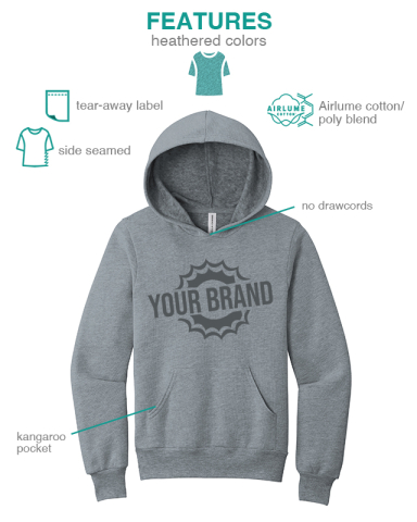 Youth Sponge Fleece Pullover Hoodie by BELLA+CANVAS ®