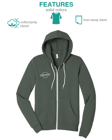 Unisex Sponge Fleece Full-Zip Hoodie by BELLA+CANVAS®