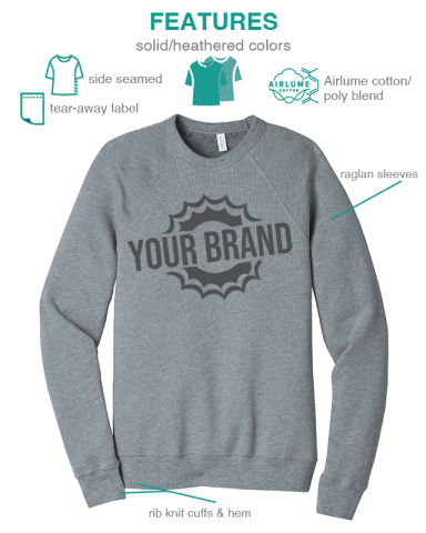 Unisex Sponge Fleece Raglan Sweatshirt by BELLA+CANVAS®