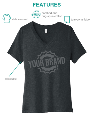 Women’s Relaxed Heather CVC V-Neck Tee by BELLA+CANVAS®