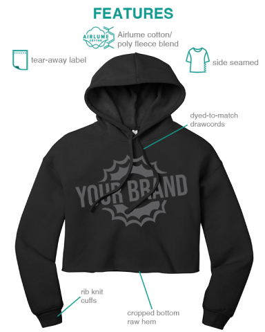 Women’s Sponge Fleece Cropped Fleece Hoodie by BELLA+CANVAS®