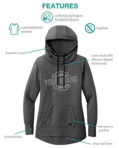 Ladies Tri-Blend Fleece Pullover Hoodie by New Era®