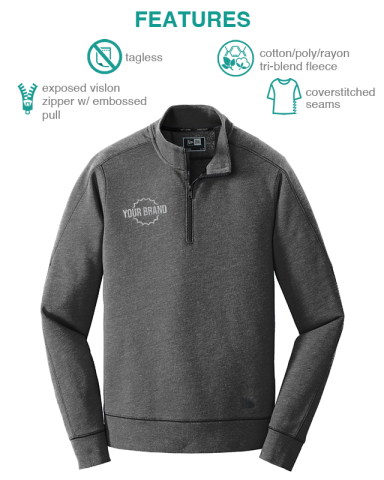 Tri-Blend Fleece 1/4-Zip Pullover by New Era®