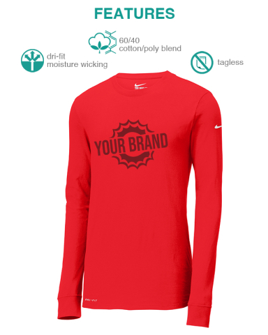 Dri-FIT Cotton/Poly Long Sleeve Tee by Nike