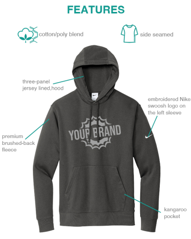 Club Fleece Sleeve Swoosh Pullover Hoodie by Nike