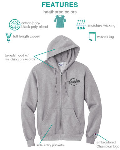 Full-Zip Hoodie Powerblend® by Champion®