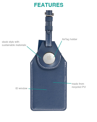 Luggage Tag w/ Air Tag Holder by Wander & Roam