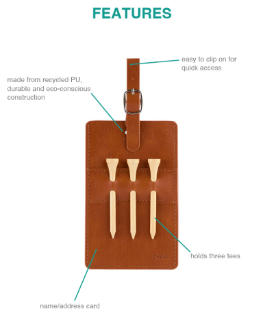Golf Bag Tag and Tee Set