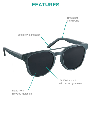 Peyton Recycled Brow Bar Sunglasses