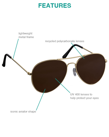 Stunkel Recycled Aviator Sunglasses